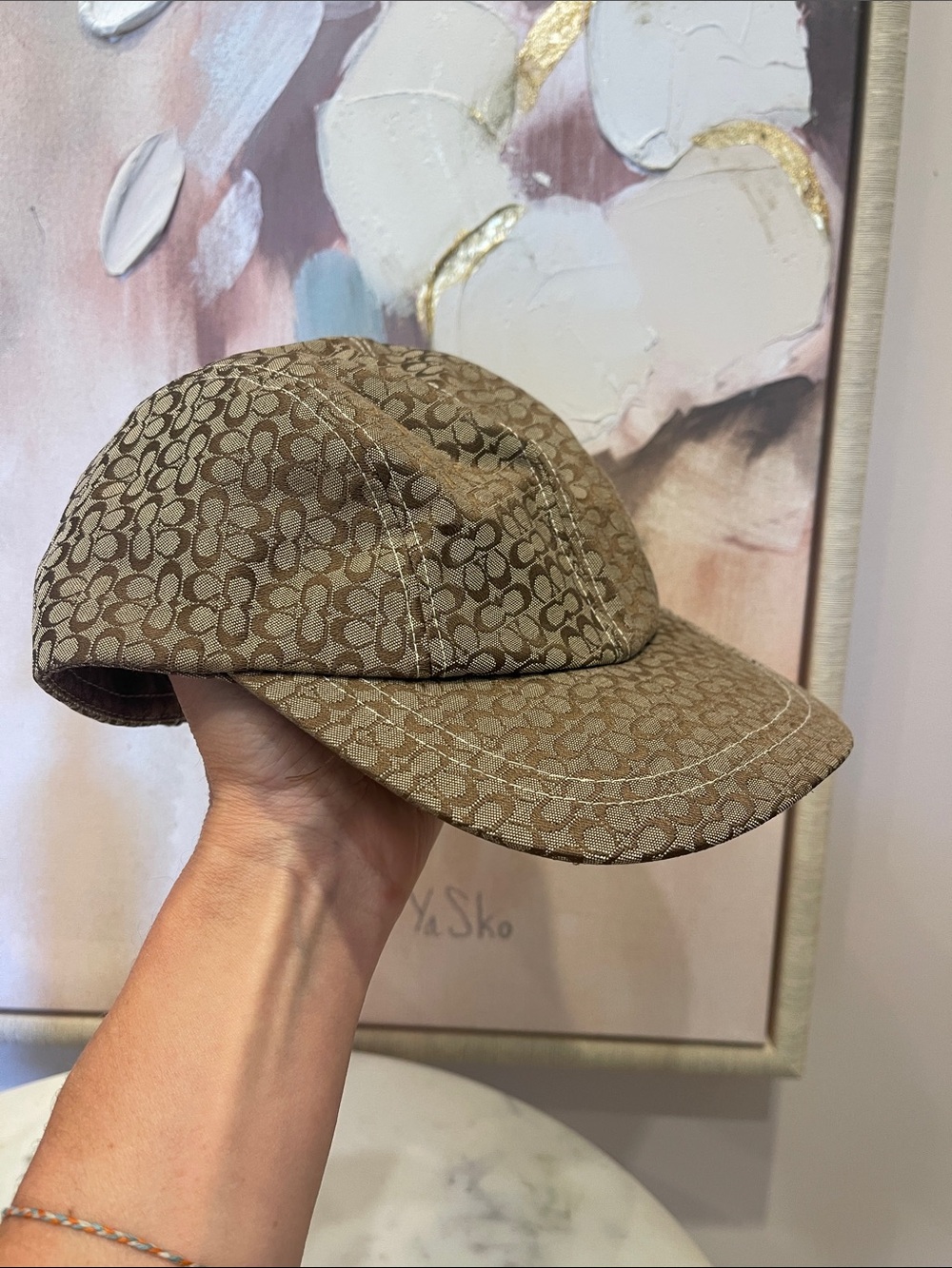 NWT Authentic Coach Brown Monogram Canvas Baseball Cap